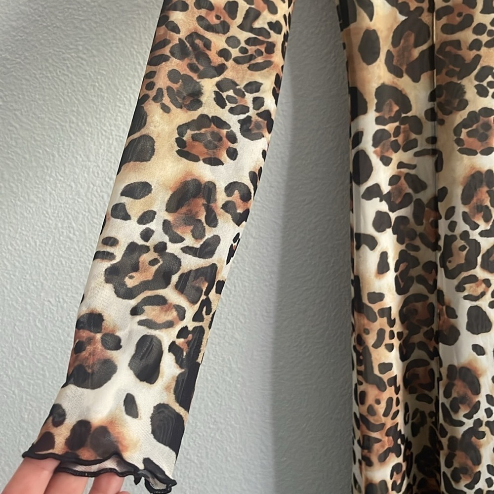 NWT Stockholm Atelier X Other Stories Leopard Bodycon Long Sleeve Dress Size 2 - Picture 8 of 10
